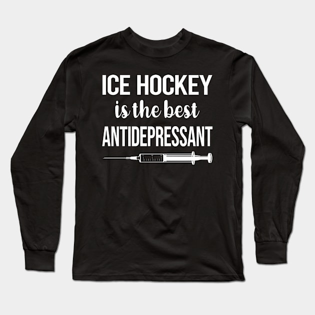 Antidepressant Ice Hockey Long Sleeve T-Shirt by symptomovertake